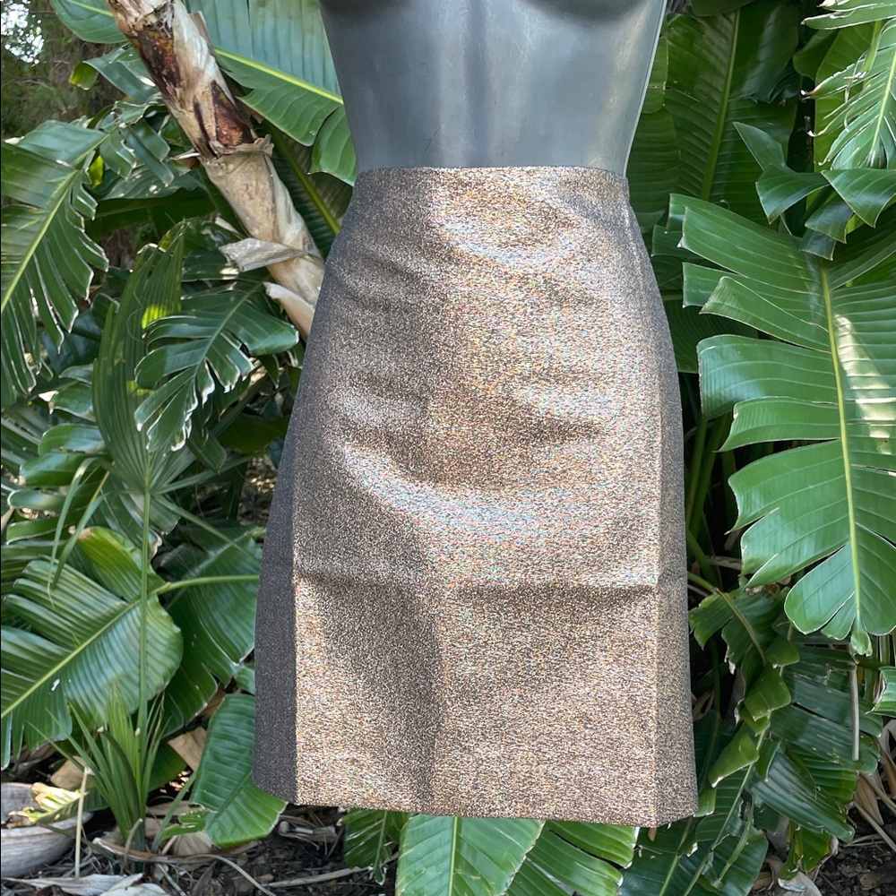 gold pencil skirt